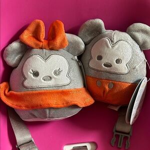 Disney: Gray and Orange Mickey/Minnie Mouse squish mellows. 100 year Disney.New